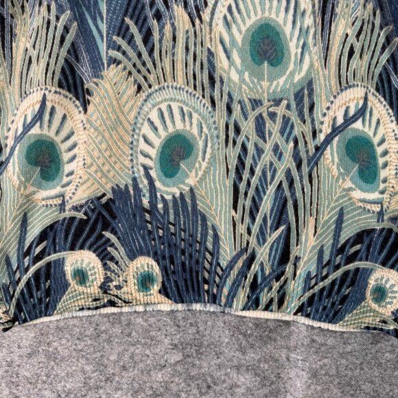 Talbots Petite Pure Cashmere Sweater Peacock Feather Print Quiet Luxury Size SP - Picture 14 of 15